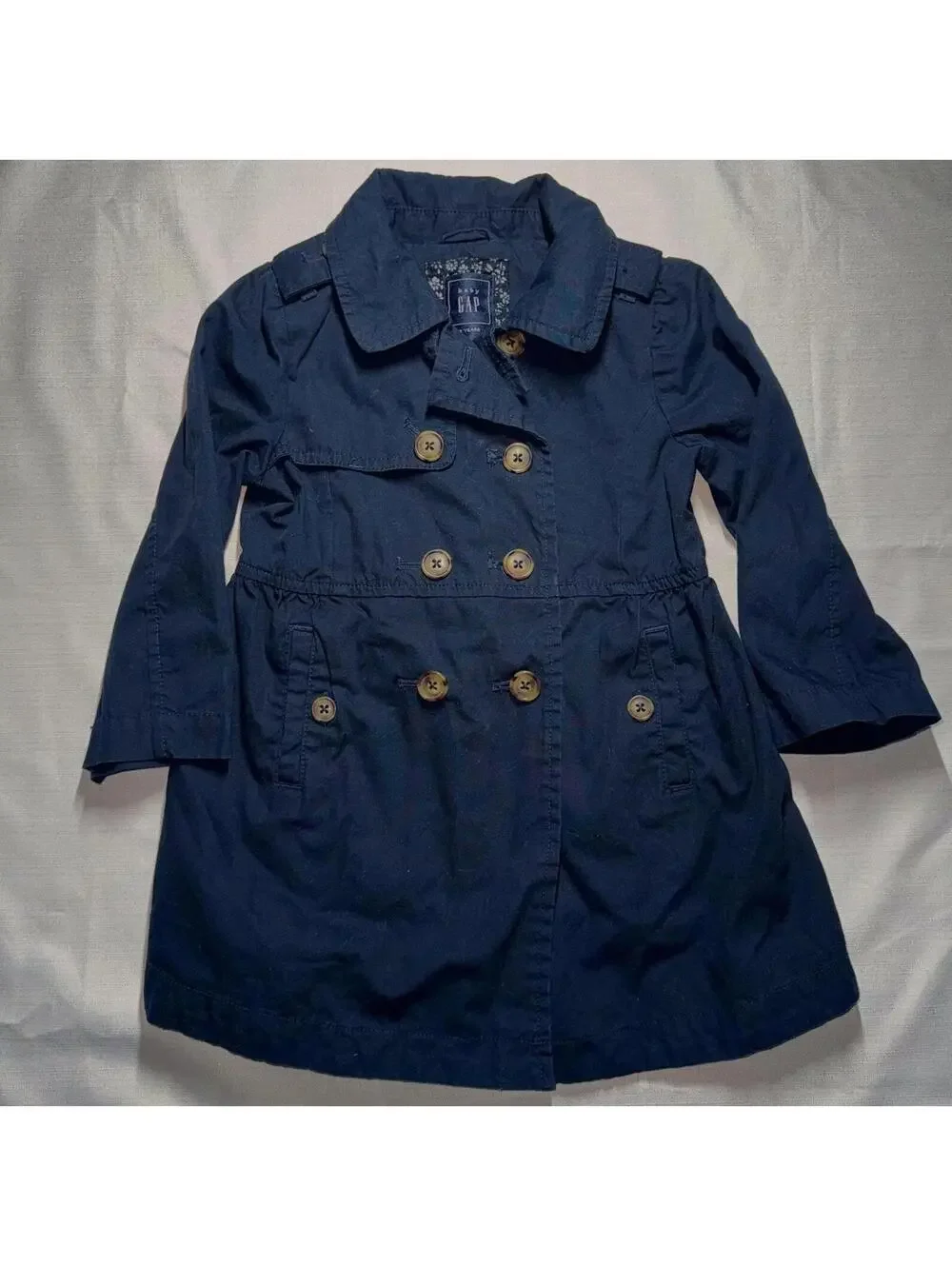 Girls 3T Peacoat Gap Kids Navy Dress Coat Church Wedding Easter Button Dressy